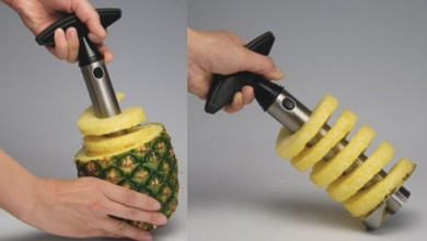 Cortador de abacaxi no estilo 'saca-rolha'
